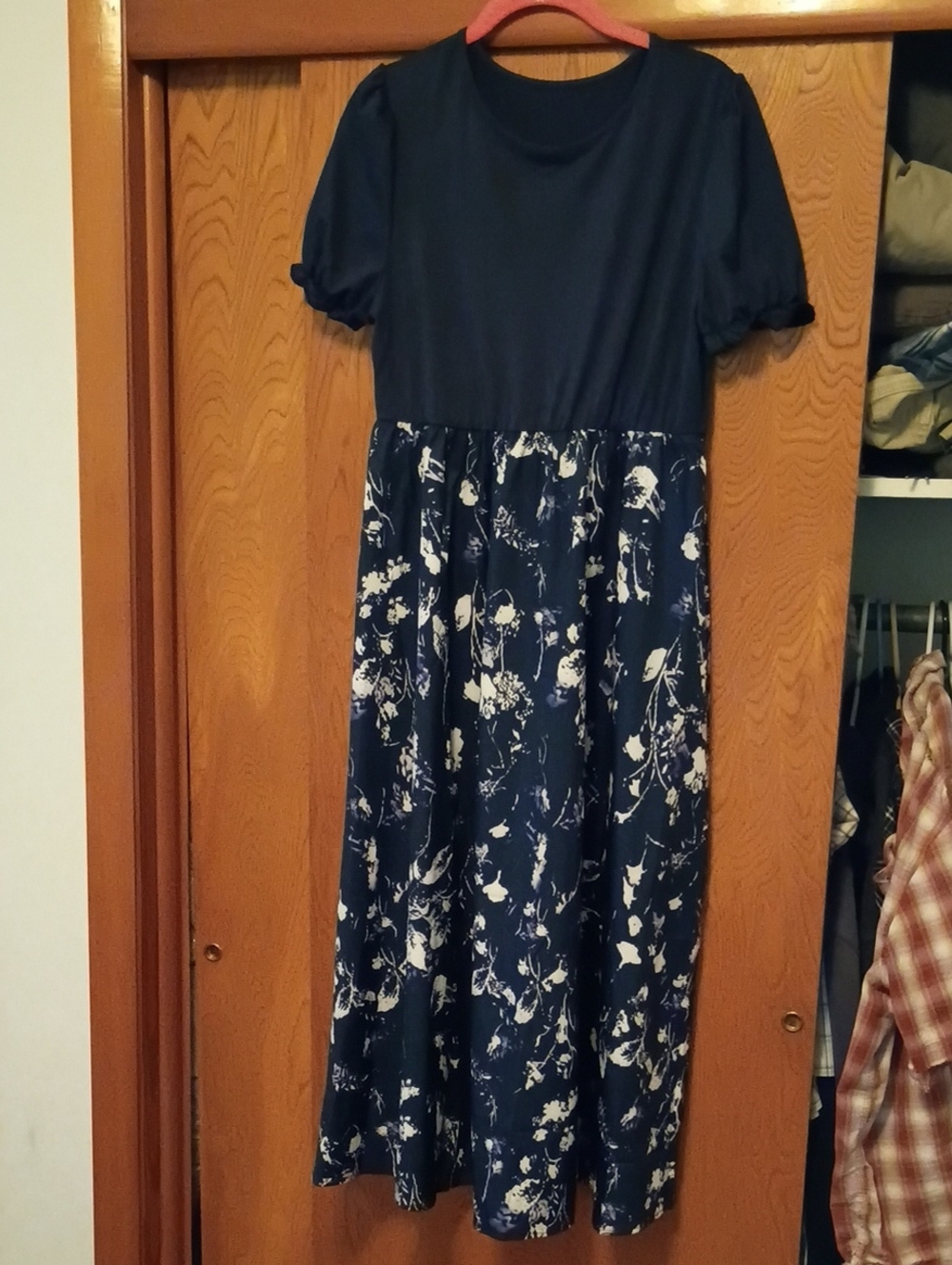 Amazon Essentials Navy and White Floral Maxi Dress